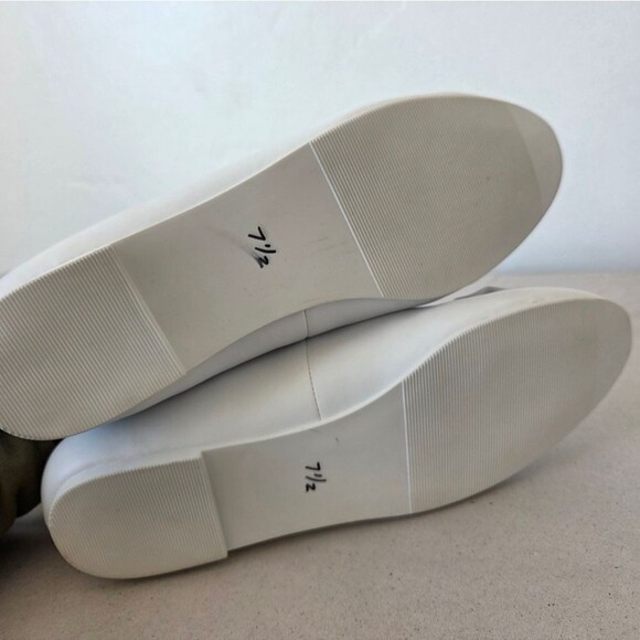 NEW White Leather Ballet Flats Shoes Bow Church Formal Temple Wedding Size 8 - Picture 6 of 7